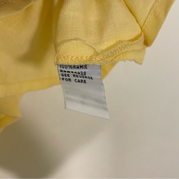 Appraisal Button Top Sleeveless Yellow Shirt  Ramie Back Seams Casual Summer XL - Picture 4 of 7